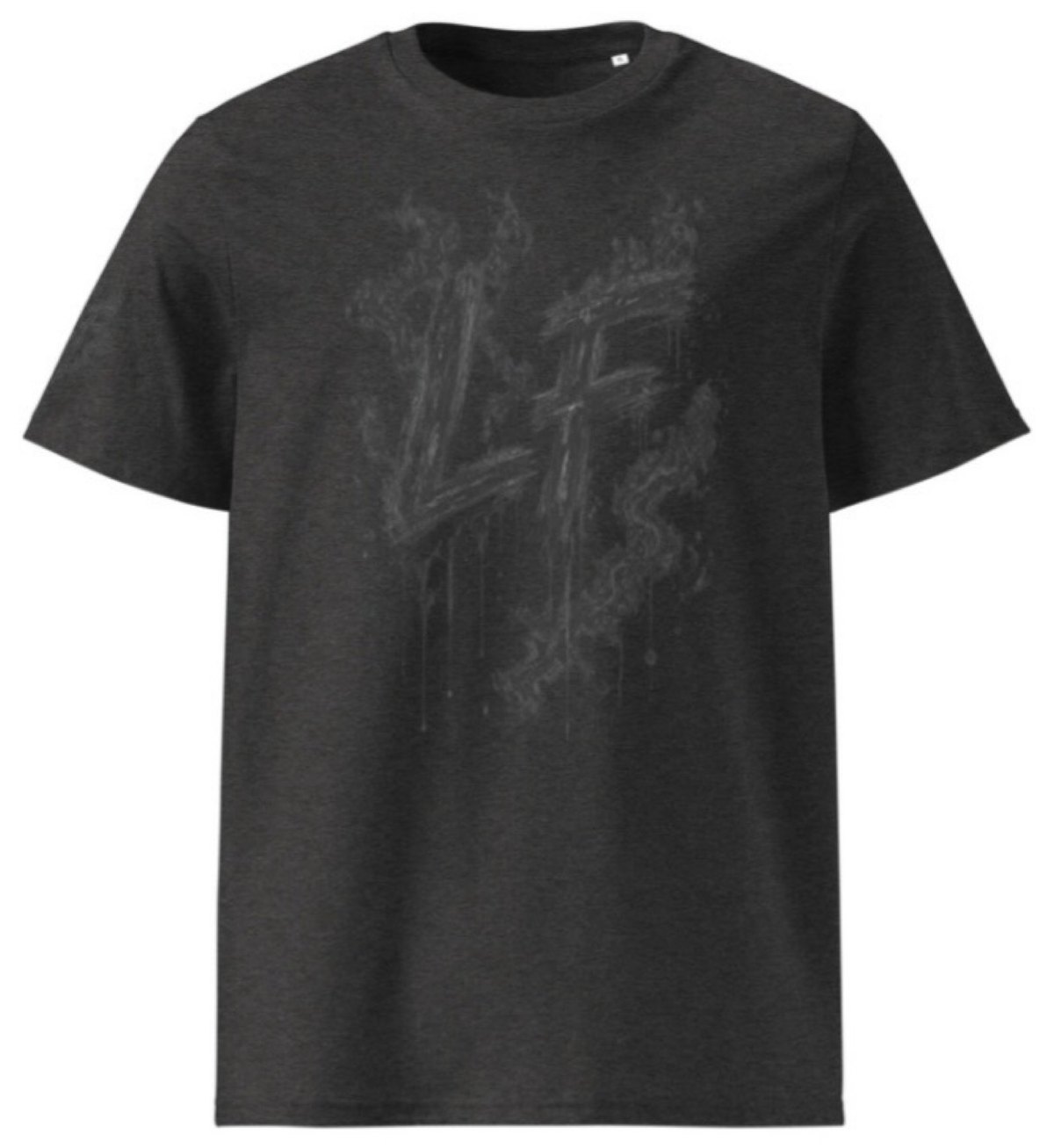 Charcoal Halloween tee with a faded LF
